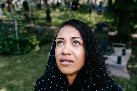 looking up to God, fervent prayer, black woman looking up to God in prayer,