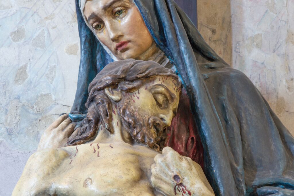 Mary is our mother, mother of sorrows, pieta sculpture